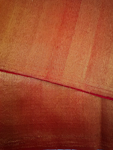 Borderless Metallic Red Kanchipuram/Kanchivaram Pure Silk Saree | Gold Zari | Handwoven | Ships from California